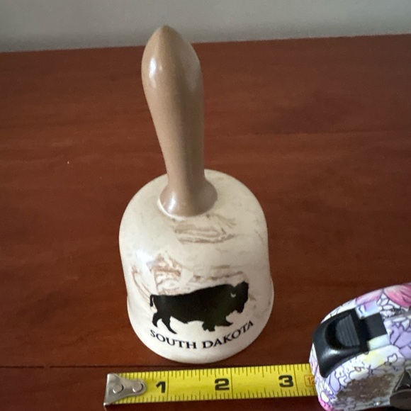 Vintage South Dakota Buffalo Souvenir Hand Bell | Rustic Stone Style - Picture 6 of 6